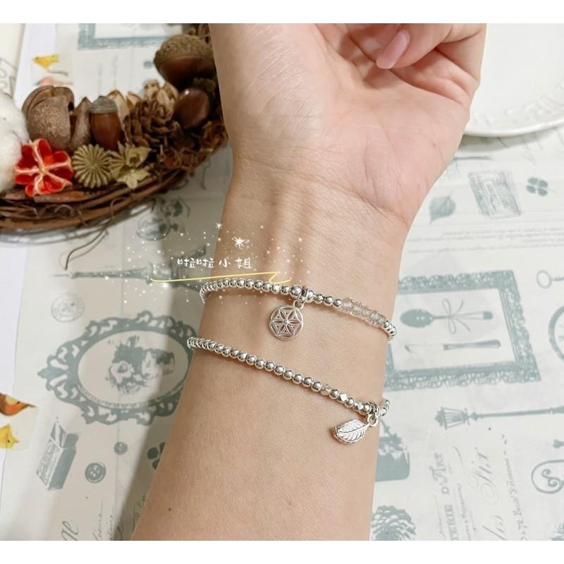 （啦啦小姐）925純銀手鍊，白水晶手鍊，生命之花，幸運鯨魚尾手鍊，整體純銀不過敏，氣質手鍊-細節圖2