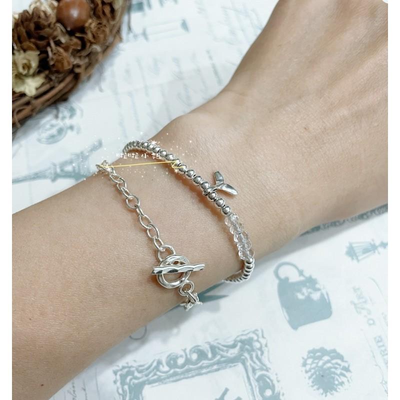 （啦啦小姐）925純銀手鍊，白水晶手鍊，生命之花，幸運鯨魚尾手鍊，整體純銀不過敏，氣質手鍊-細節圖3