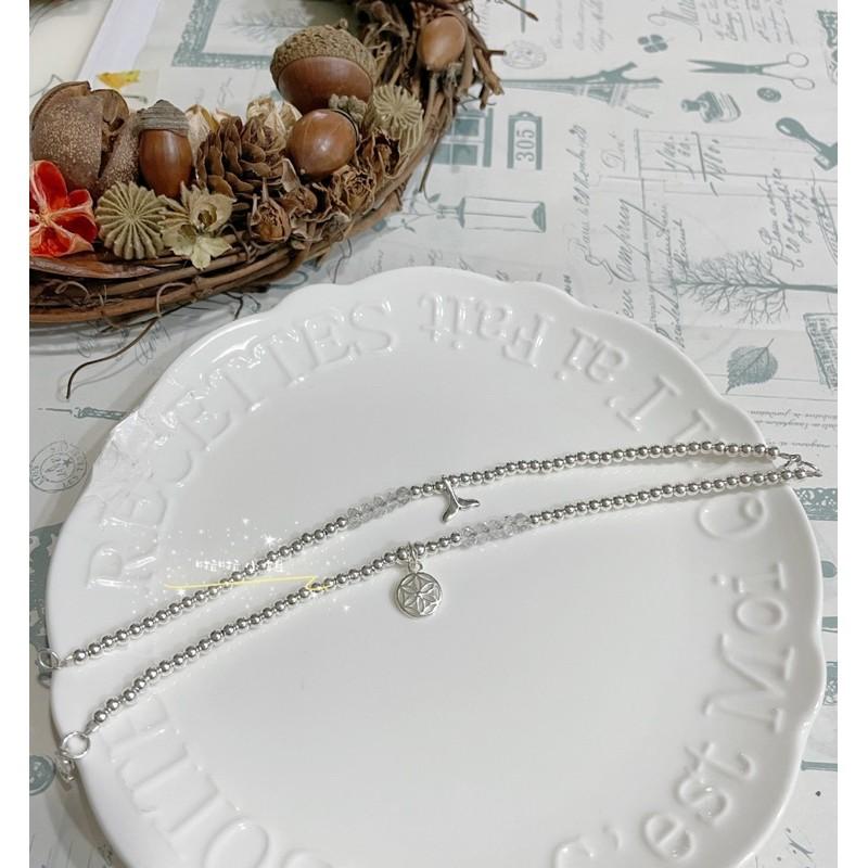 （啦啦小姐）925純銀手鍊，白水晶手鍊，生命之花，幸運鯨魚尾手鍊，整體純銀不過敏，氣質手鍊-細節圖4