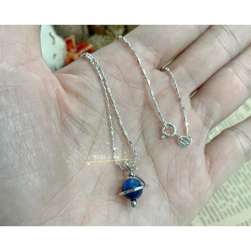 （啦啦小姐）🇹🇼現貨，星球，925純銀項鍊，藍晶石，月光石，天然水晶項鍊，生日禮物，情人節禮物-細節圖3