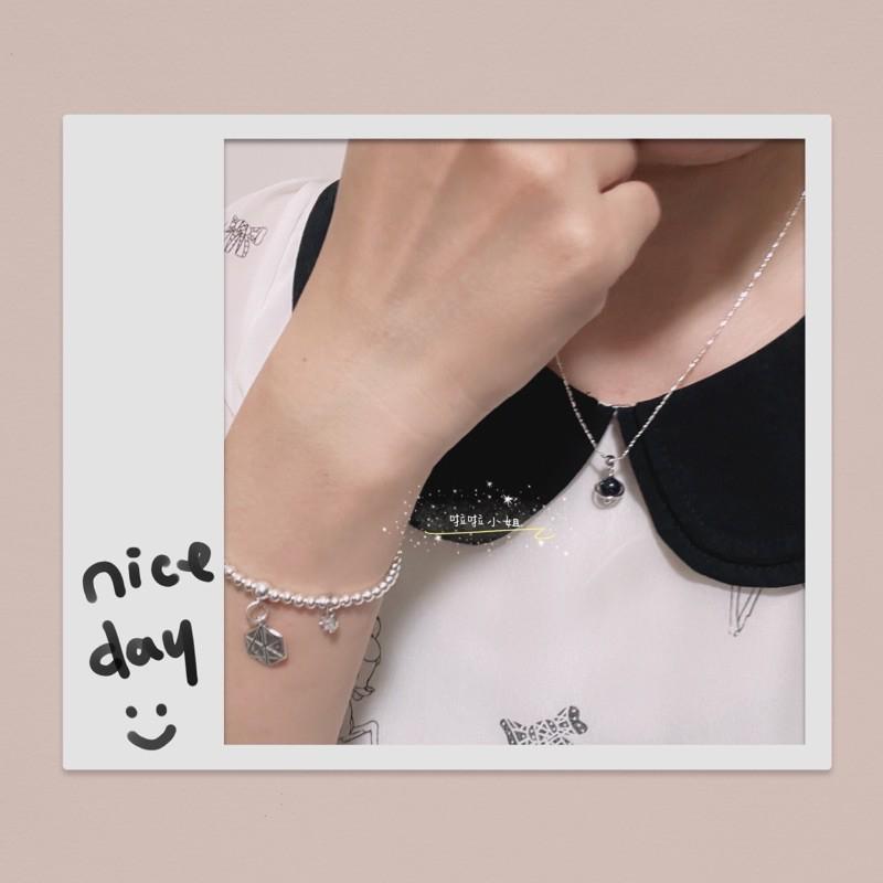 （啦啦小姐）🇹🇼現貨，星球，925純銀項鍊，藍晶石，月光石，天然水晶項鍊，生日禮物，情人節禮物-細節圖4