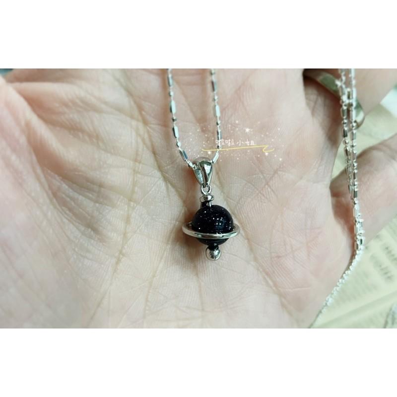 （啦啦小姐）🇹🇼現貨，星球，925純銀項鍊，藍晶石，月光石，天然水晶項鍊，生日禮物，情人節禮物-細節圖6