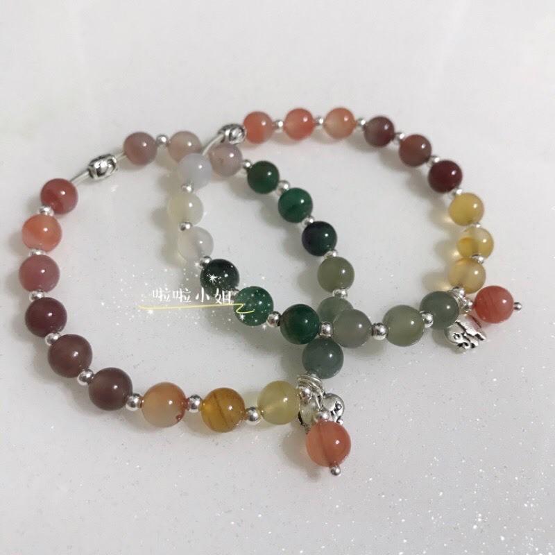 （啦啦小姐）鹽源瑪瑙，天然石，糖果手鍊，925純銀，大象設計手鍊-細節圖2