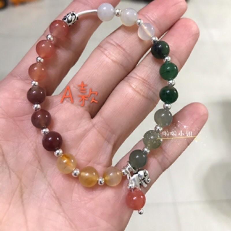 （啦啦小姐）鹽源瑪瑙，天然石，糖果手鍊，925純銀，大象設計手鍊-細節圖5