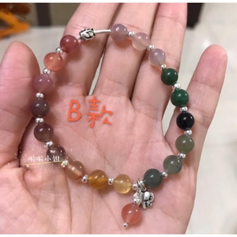（啦啦小姐）鹽源瑪瑙，天然石，糖果手鍊，925純銀，大象設計手鍊-細節圖6