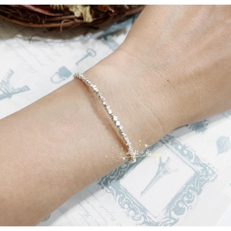 （啦啦小姐）925純銀手鍊，小碎石純銀手鍊，不規則純銀，愛心手鍊，個性氣質-細節圖3