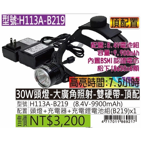 H113A-30W頭燈-大廣角照射-雙硬帶-規格圖5