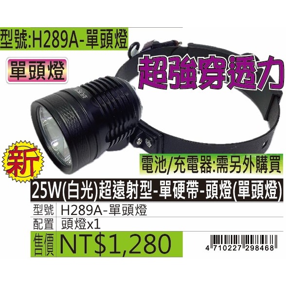 H289A-25W(白光)超遠射型-單硬帶-頭燈-規格圖5
