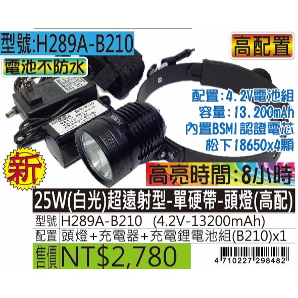 H289A-25W(白光)超遠射型-單硬帶-頭燈-規格圖5