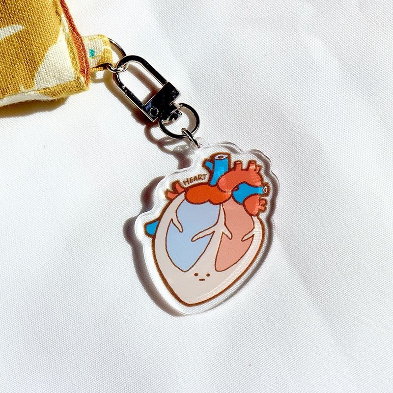 [現貨] 醫學院 | 淡定臟器系列-掏心（心臟HEART）壓克力鑰匙圈/吊飾-細節圖2