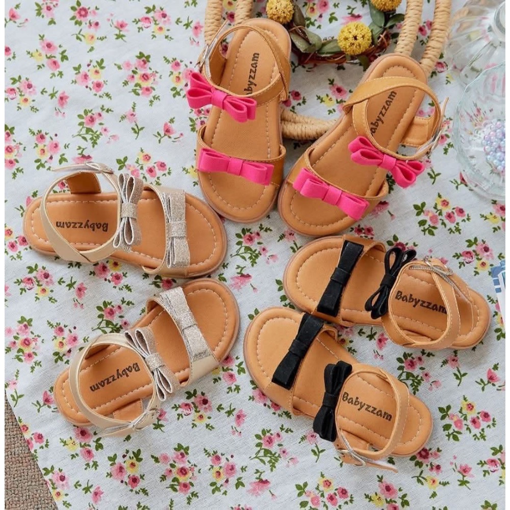 紫瑜家正韓  BZ 日雜風蝴蝶結涼鞋 黑色 尺碼15-細節圖4