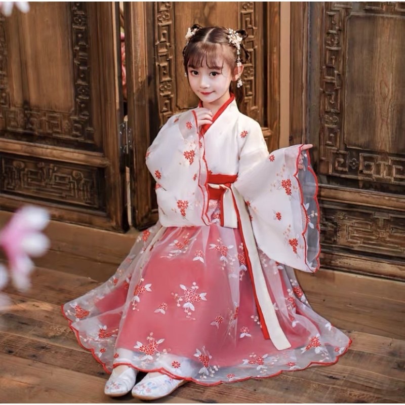 （套組）女童漢服古裝 超仙小女孩 樱花公主 夏装 萬聖節裝扮 古裝裝扮 cosplay-細節圖7