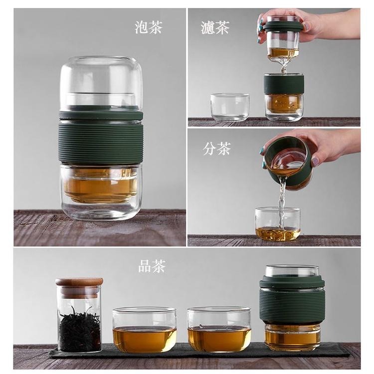 【現貨 快速出貨！一壼兩杯 分享好茶】1壺2杯 茶具組 泡茶組 辦公室杯組 大口徑水壺 泡茶瓶 泡茶杯 旅用茶具組 茗茶-細節圖5