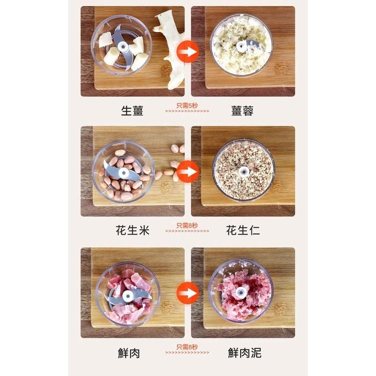 【現貨 快速出貨！一鍵啟動 快速碎食】蒜泥器 料理机 電動碎肉機 切菜器 切蒜泥 碎菜器 碎食機 調理機 打蒜蓉 搗蒜機-細節圖8