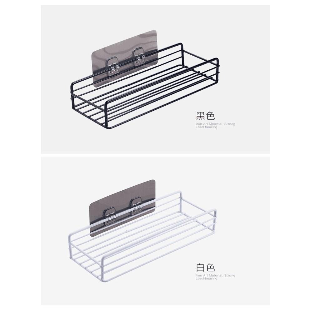 【現貨 快速出貨！無痕收納 強力承重】浴室鐵藝置物架 衛生間免打孔鐵藝收納架 瀝水，防銹 免釘 無痕 置物架-細節圖9