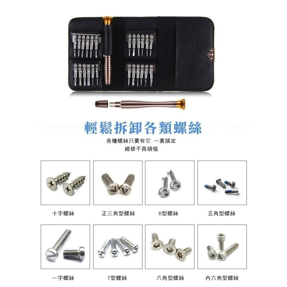 【現貨 快速出貨！種類齊全 贈皮夾】螺絲起子工具組 25合一螺絲批 精修螺絲工具組 螺絲刀 維修工具 螺絲起子 磁吸起子-細節圖6