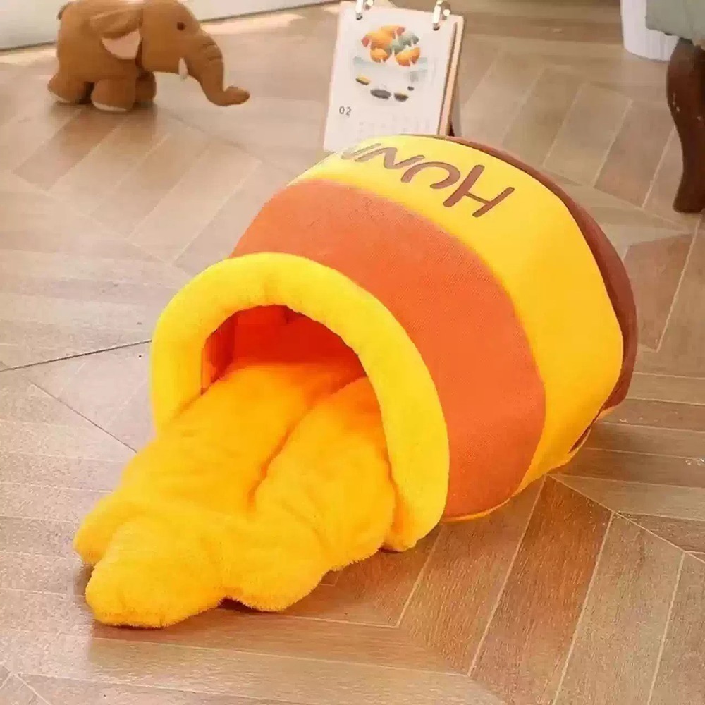 可愛蜂蜜罐造型寵物窩｜寵物舒適窩｜可拆洗可愛寵物屋-細節圖9