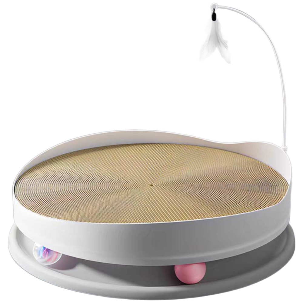 超大直徑三合一貓抓板 多功能耐抓貓窩 磨爪玩具 貓咪休閒窩 逗貓球互動神器-細節圖5