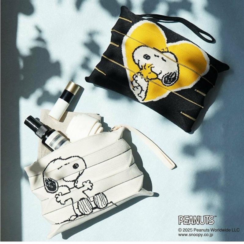 現貨✅ 日本限量🇯🇵史努比Joseph&Stacey x Peanuts聯名針織風琴手拿包（兩色）（12100日圓）-細節圖2