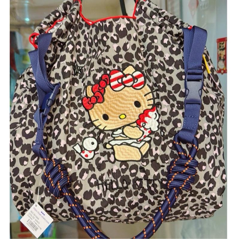 正品現貨✅ 限量Ball & Chain 𝗫 Hello Kitty聯名 復古豹紋刺繡環保袋（兩色）內文有實物拍攝影片-細節圖6