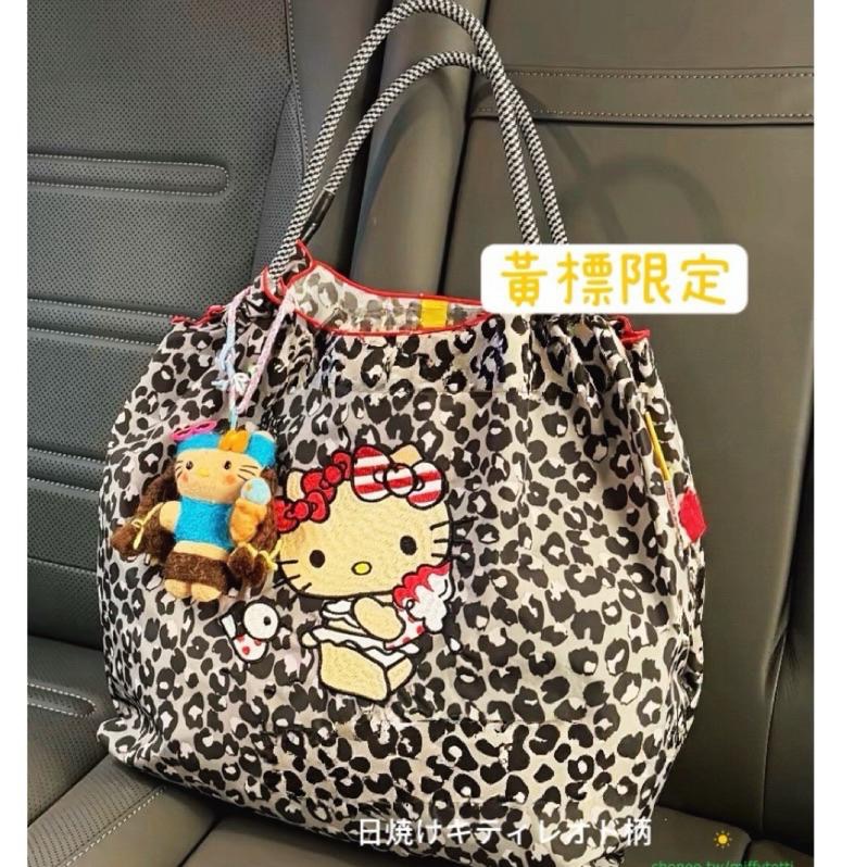 正品現貨✅ 限量Ball & Chain 𝗫 Hello Kitty聯名 復古豹紋刺繡環保袋（兩色）內文有實物拍攝影片-細節圖8