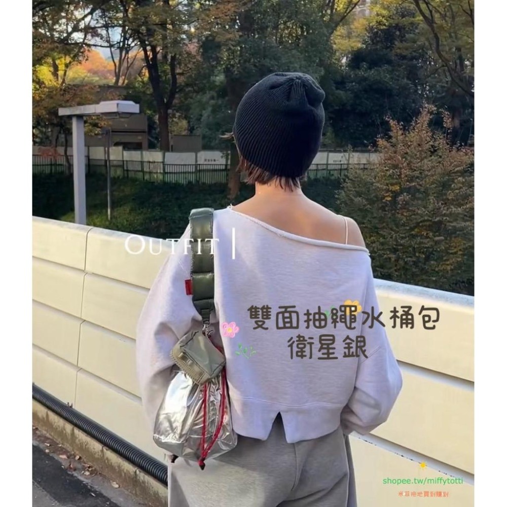 現貨✅Wares雙面抽繩水桶包（衛星銀+藍雙面使用）官網1680元，（可加購小店Top WARES 繩索)-細節圖9