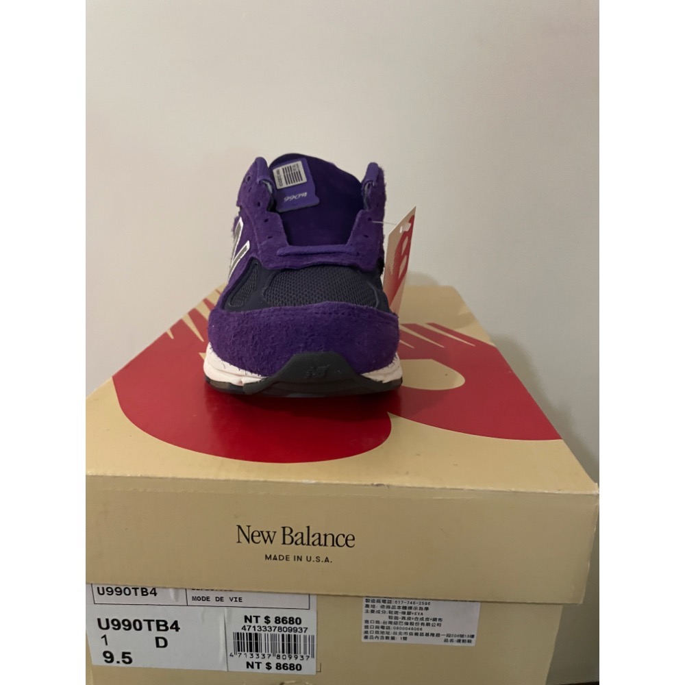 New Balance U990TB4 D楦 麂皮 990V4 Made in USA 美製 復古運動休閒鞋（中性款）-細節圖4