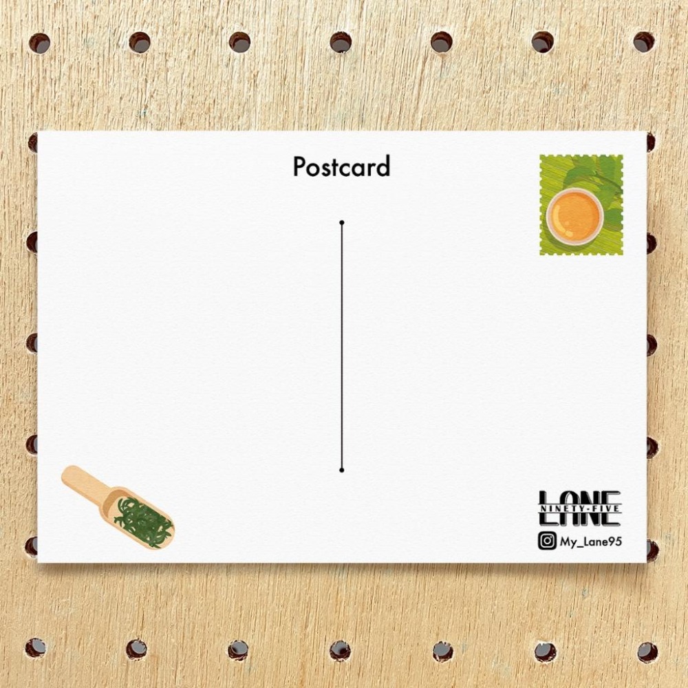 【Lane 95】泡五杯茶 明信片／ 茶杯 茶壺 茶葉 品茶-細節圖2