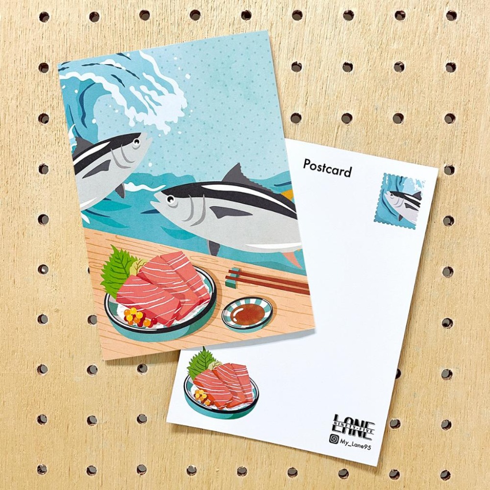 【Lane 95】黑鮪魚 生魚片 明信片／東港 美食-細節圖2