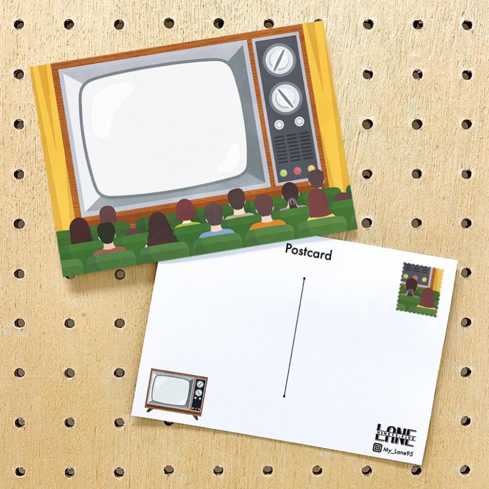 【Lane 95】復古電影院 明信片／老電視 三色可選-細節圖2