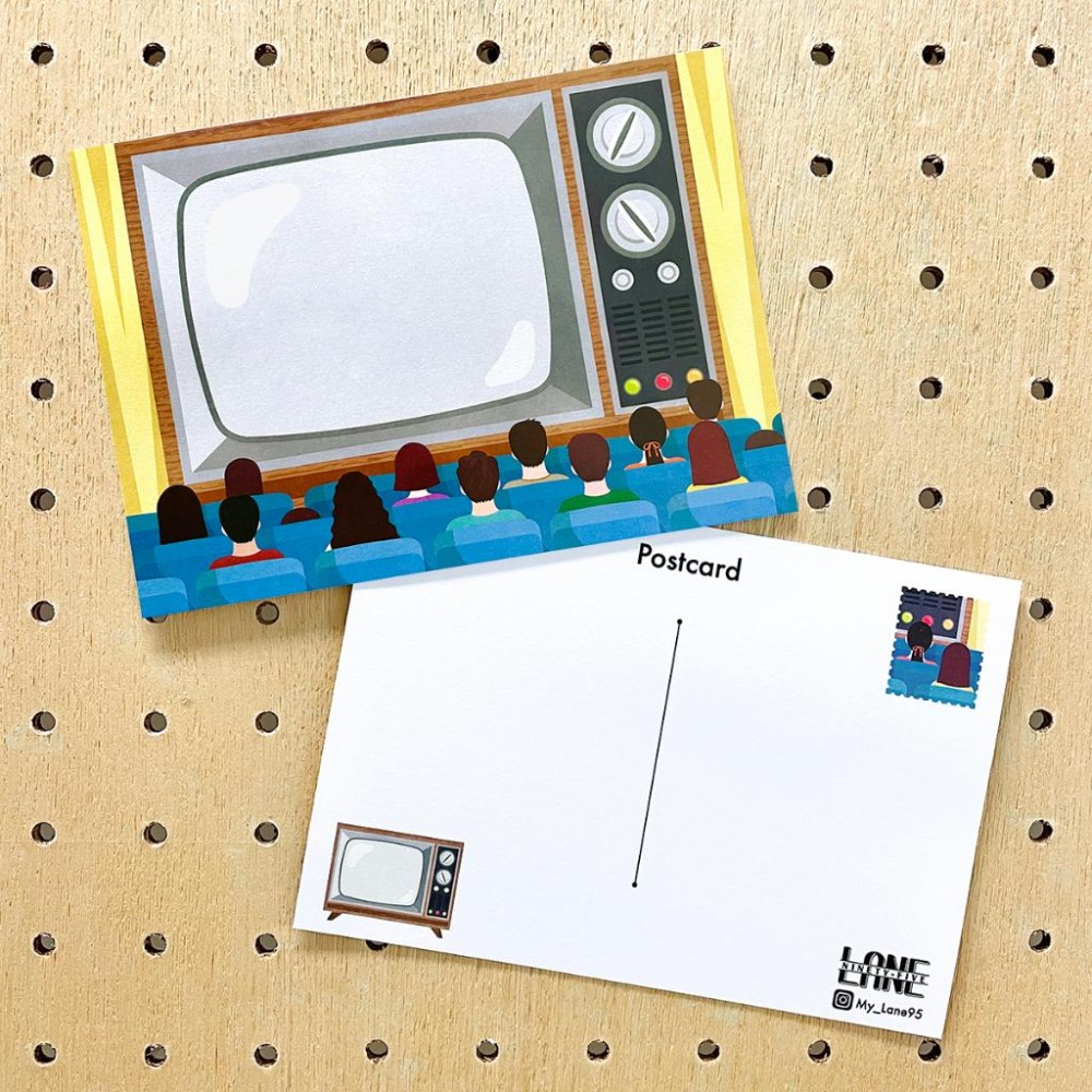 【Lane 95】復古電影院 明信片／老電視 三色可選-細節圖4
