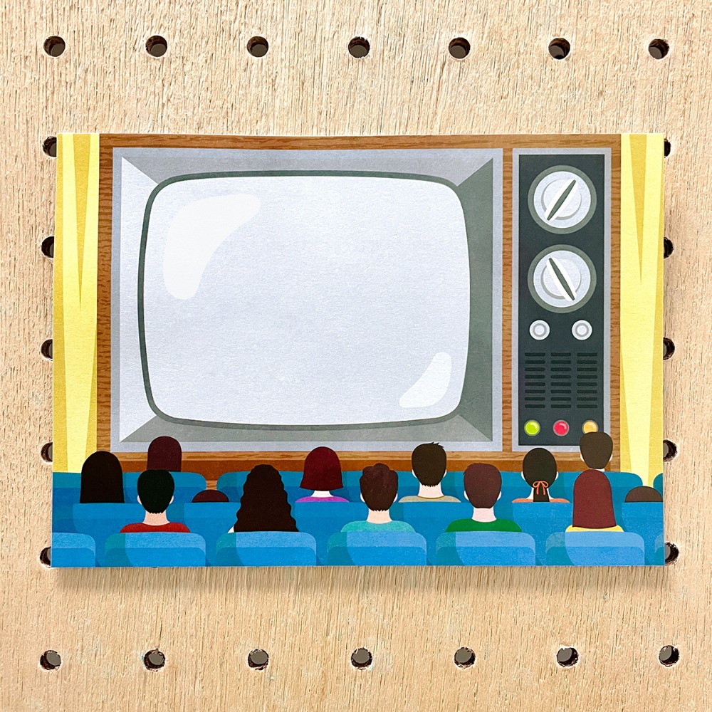 【Lane 95】復古電影院 明信片／老電視 三色可選-規格圖6