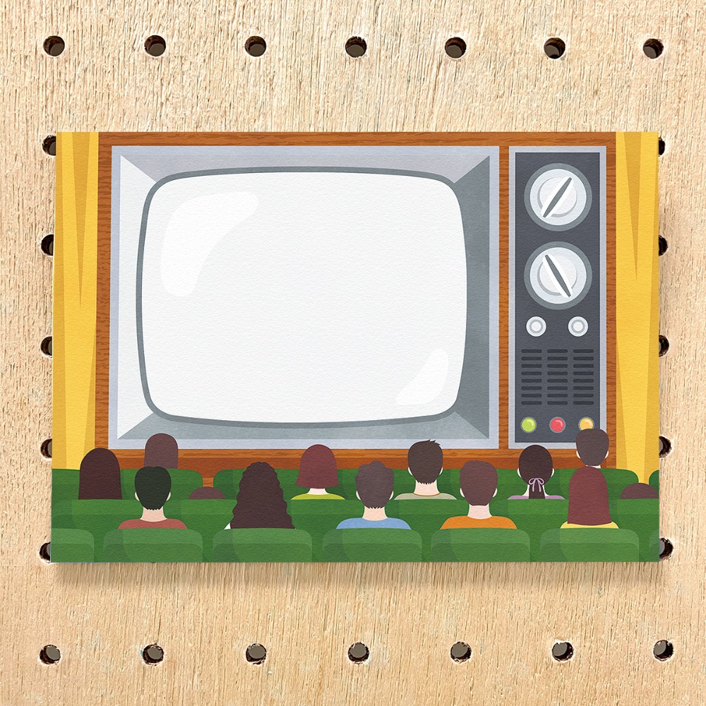 【Lane 95】復古電影院 明信片／老電視 三色可選-規格圖6