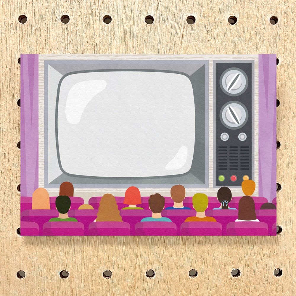 【Lane 95】復古電影院 明信片／老電視 三色可選-規格圖6