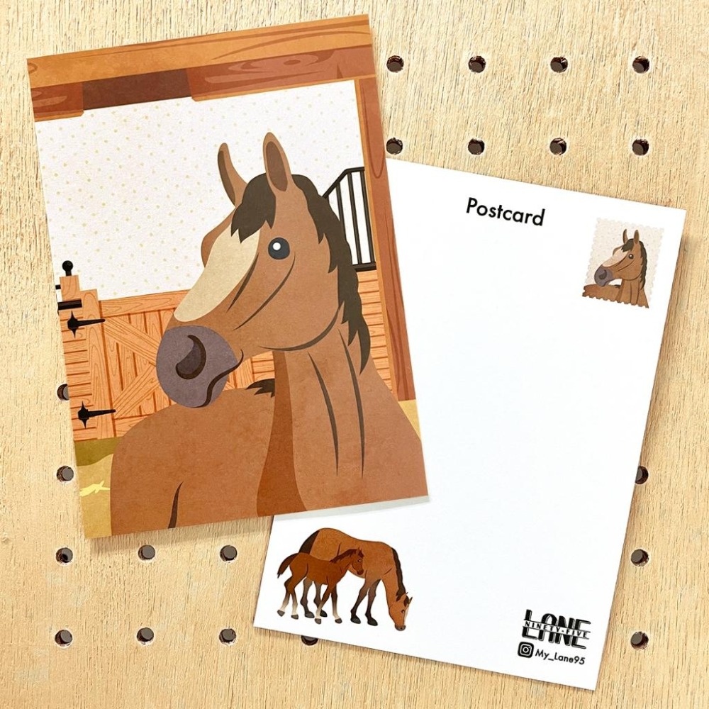 【Lane 95】馬 明信片／馬場 馬廄-細節圖2