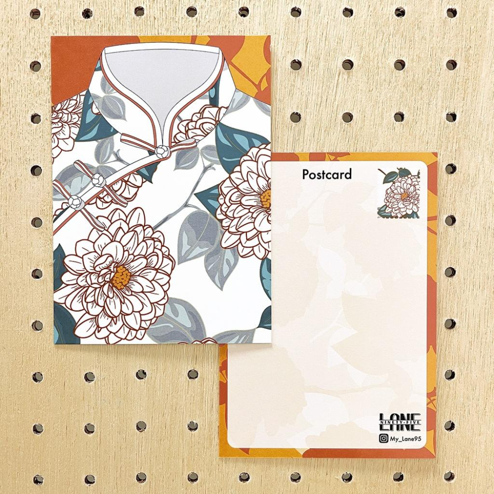 【Lane 95】旗袍 中式長衫 明信片 (四張一套)-細節圖2