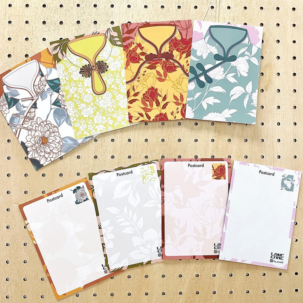 【Lane 95】旗袍 中式長衫 明信片 (四張一套)-細節圖6