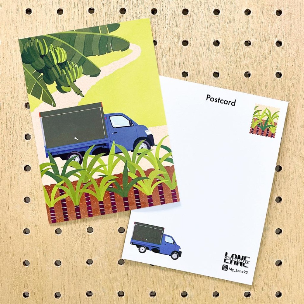 【Lane 95】田間貨車、落花生 明信片／香蕉 甘蔗 車過枋寮-細節圖3