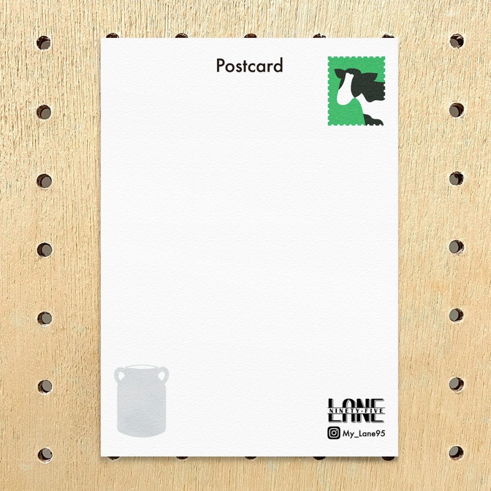 【Lane 95】乳牛與牛奶桶 明信片-細節圖2