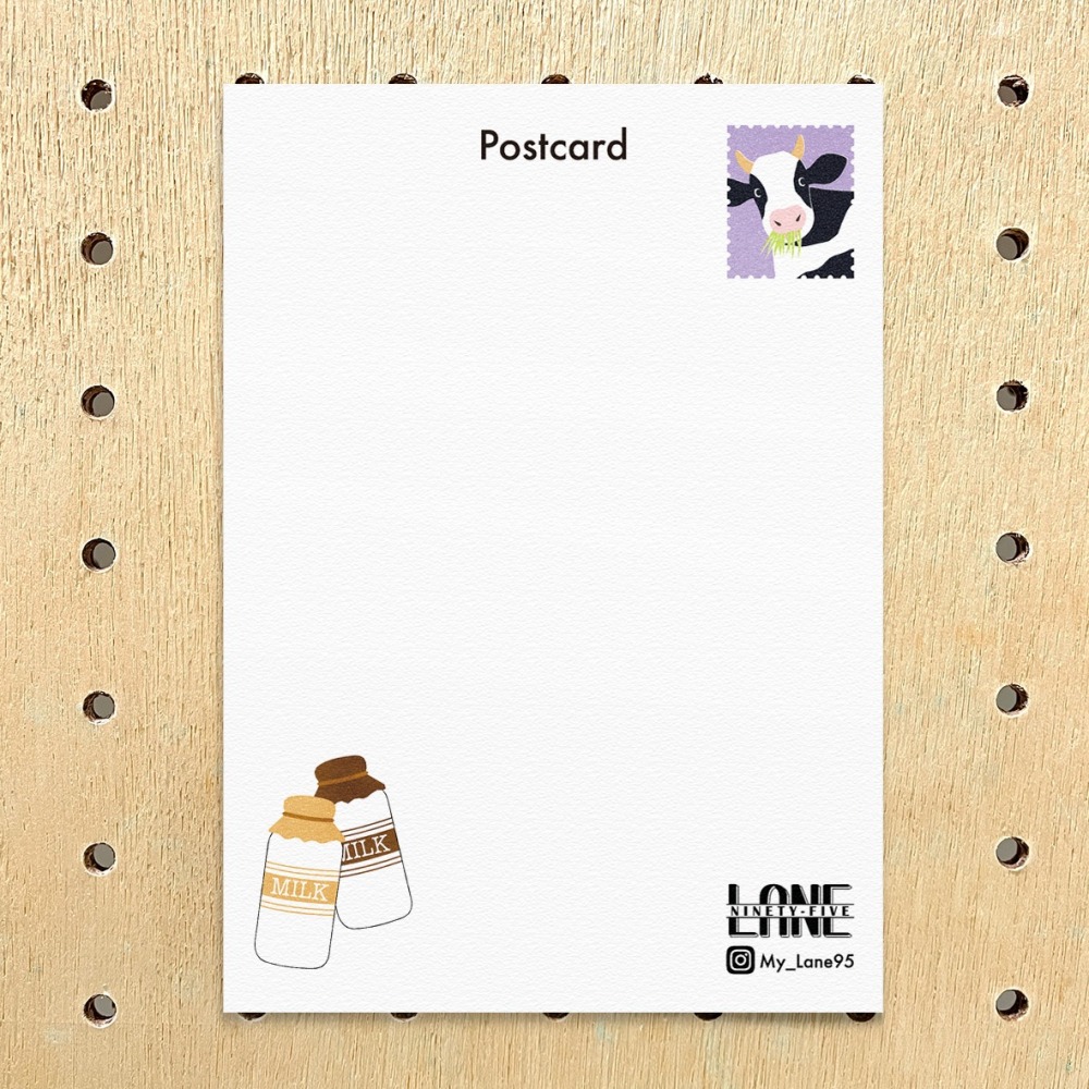 【Lane 95】吃草的乳牛 明信片-細節圖2