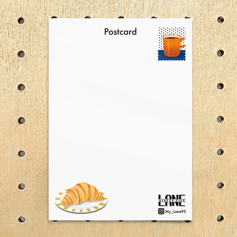 【Lane 95】可頌與咖啡 明信片-細節圖2