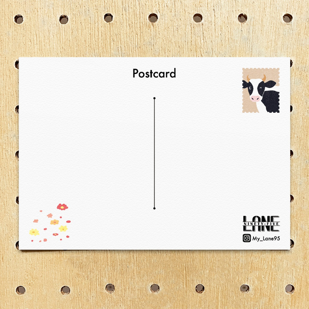【Lane 95】吃草的乳牛 明信片-細節圖2