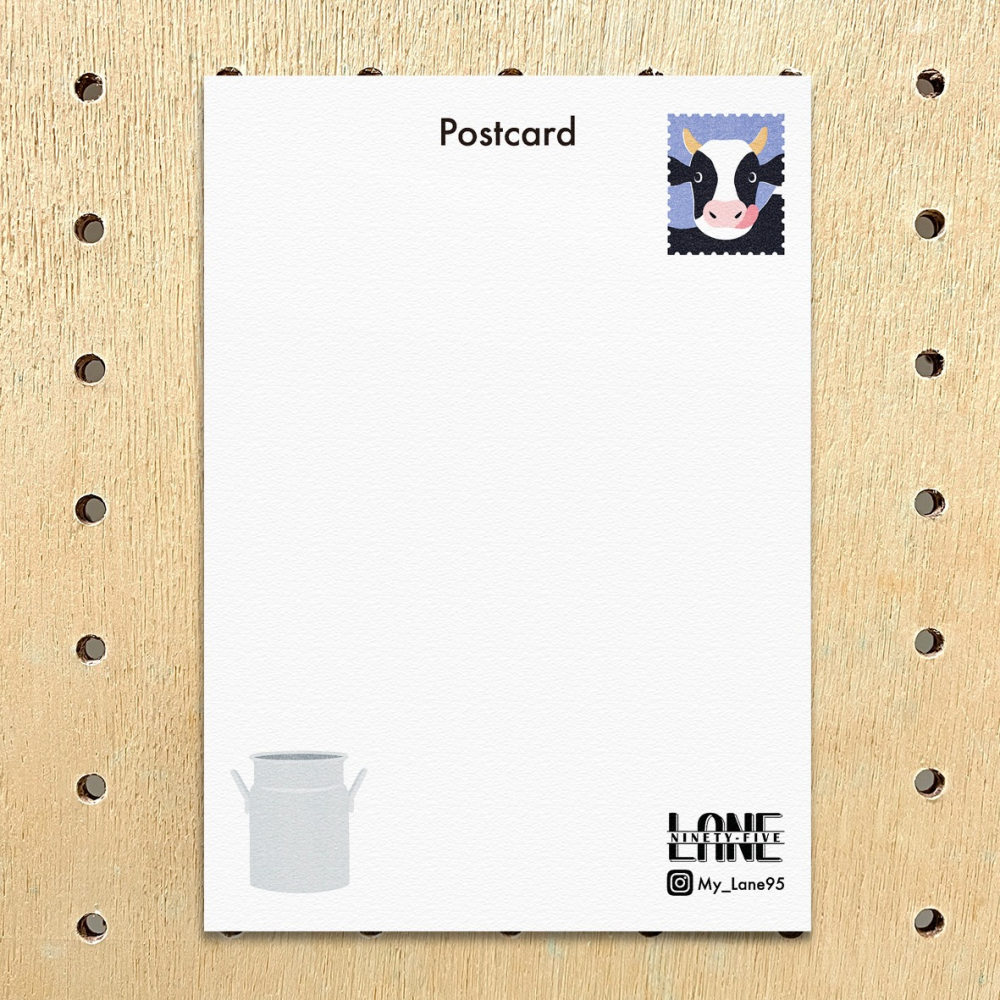 【Lane 95】愛喝牛奶的乳牛 明信片-細節圖2
