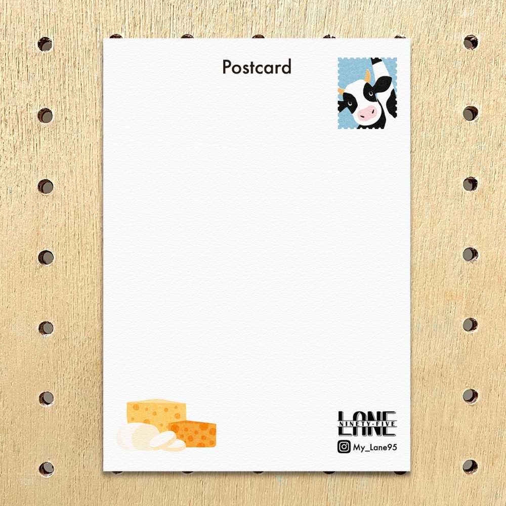【Lane 95】喜歡起司的乳牛 明信片-細節圖2