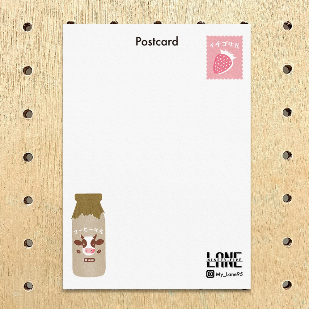 【Lane 95】復古牛乳瓶 明信片／乳牛 調味乳-細節圖2