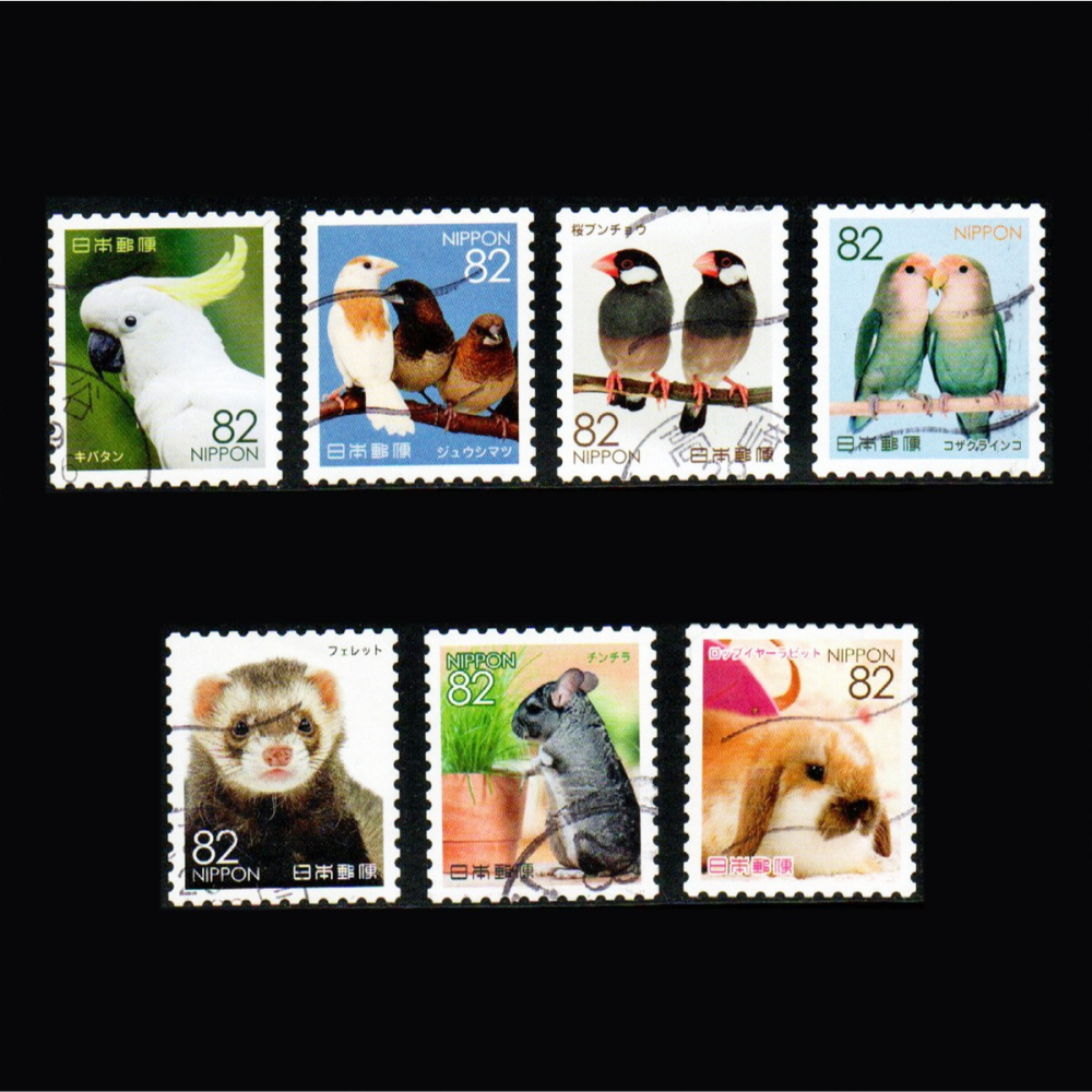日本郵票🇯🇵 2016年 身邊的動物：常見寵物 郵票 銷戳票（已蓋銷使用，8張不成套／7張不成套）-細節圖2