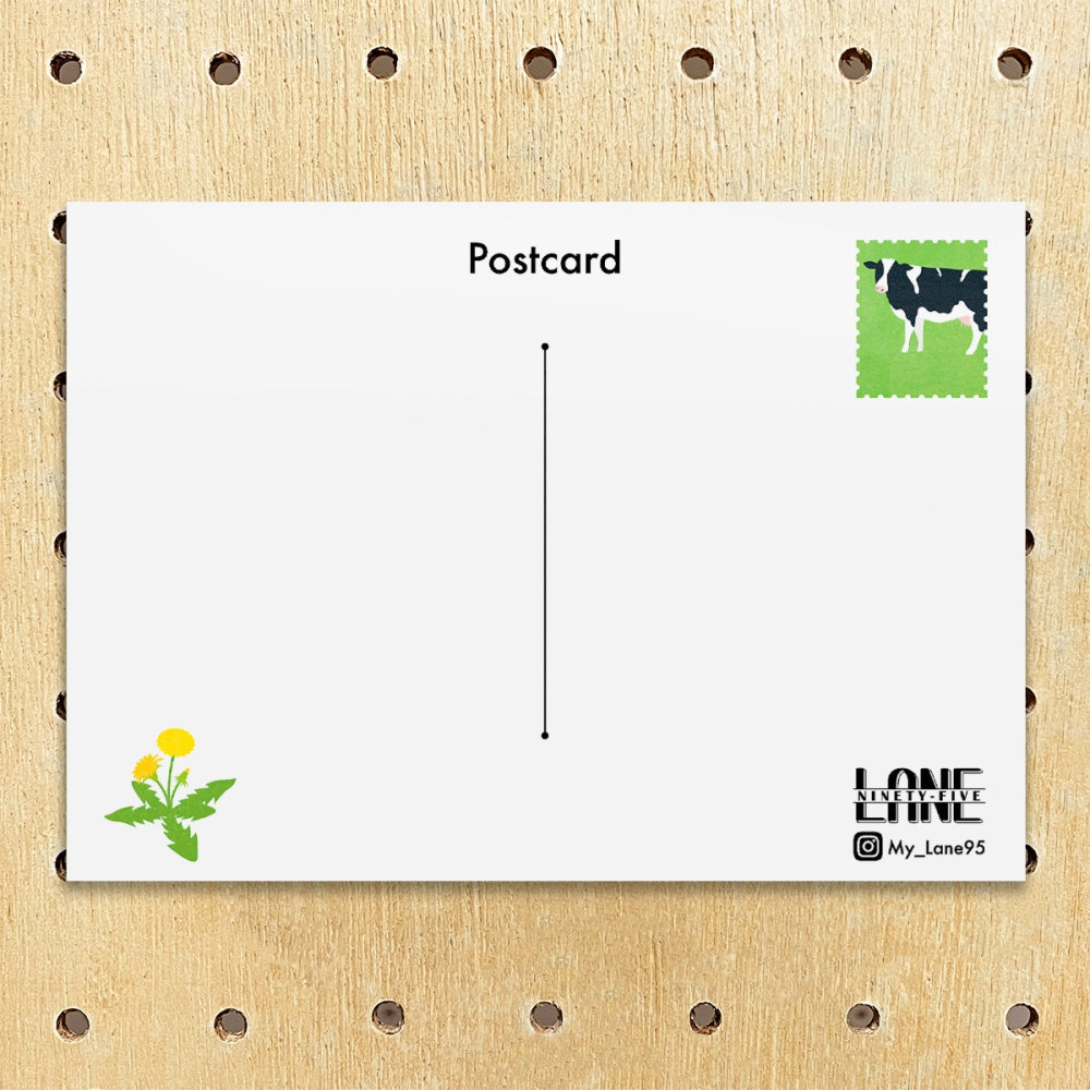 【Lane 95】放牧場與富士山 明信片／乳牛-細節圖2