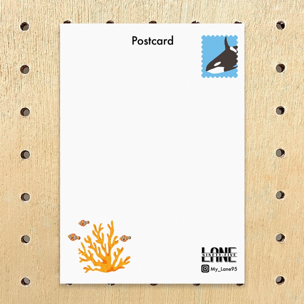 【Lane 95】海底世界- 殺人鯨 明信片／鯨魚 世界海洋日-細節圖2