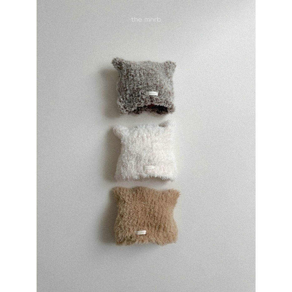 『現貨』25冬 正韓 minirobe 毛茸茸貓造型毛帽 兩色-細節圖4