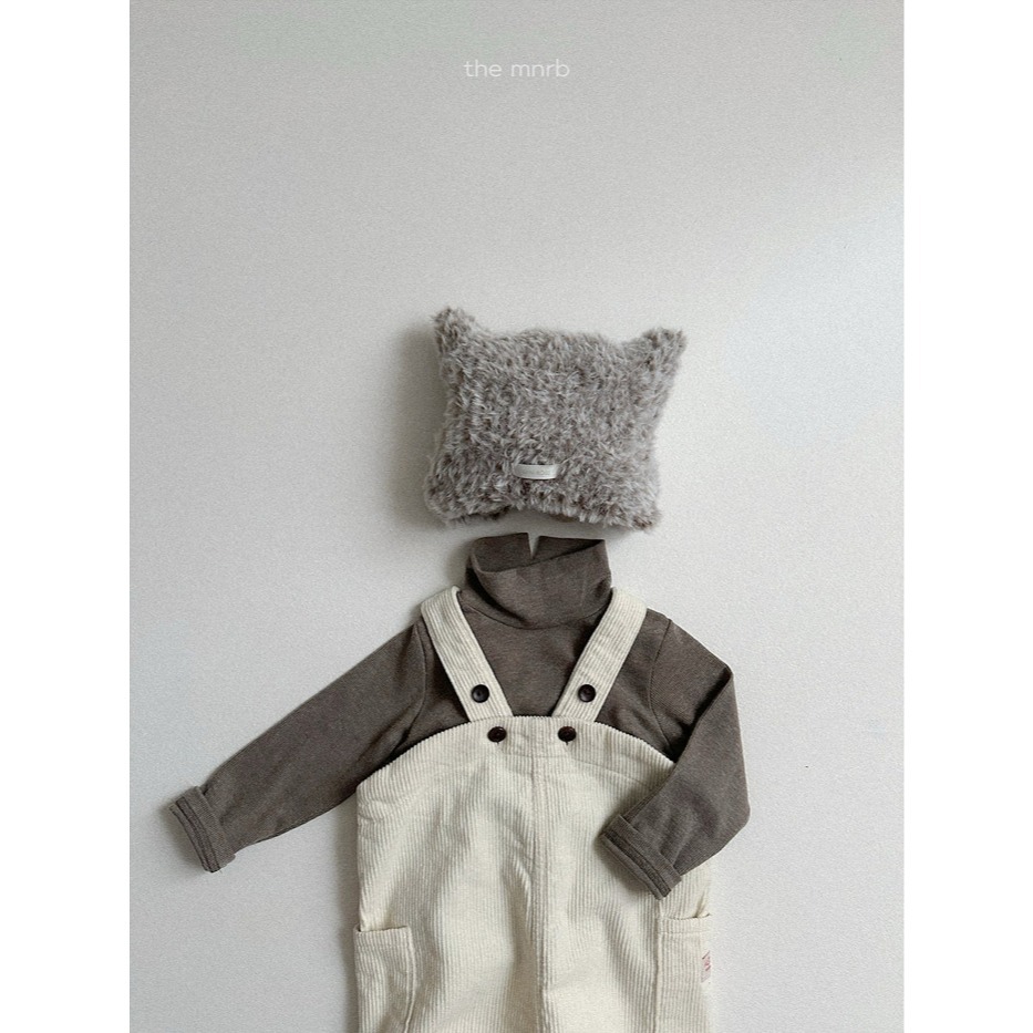 25冬 正韓 minirobe 兔兔燈芯絨吊帶褲 兩色-細節圖5